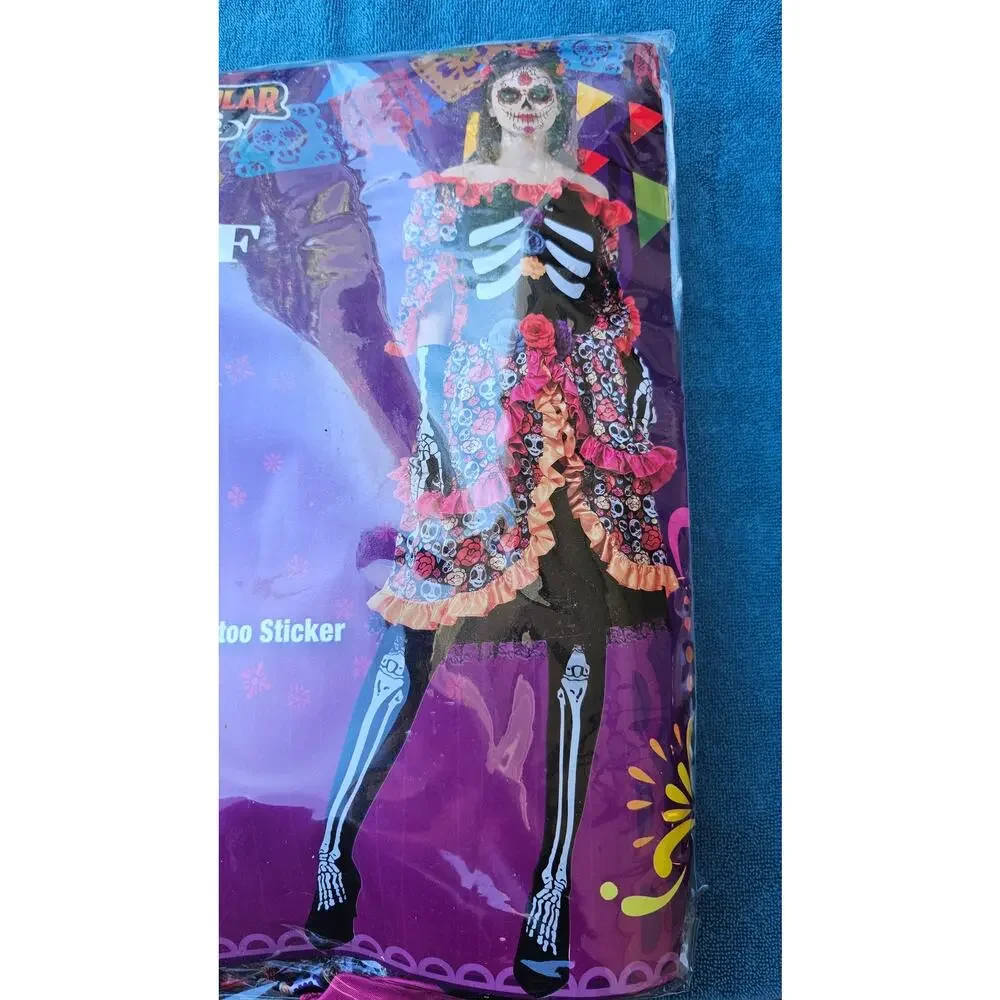 Rose Day of‎ the Dead size large woman's costume-NEW